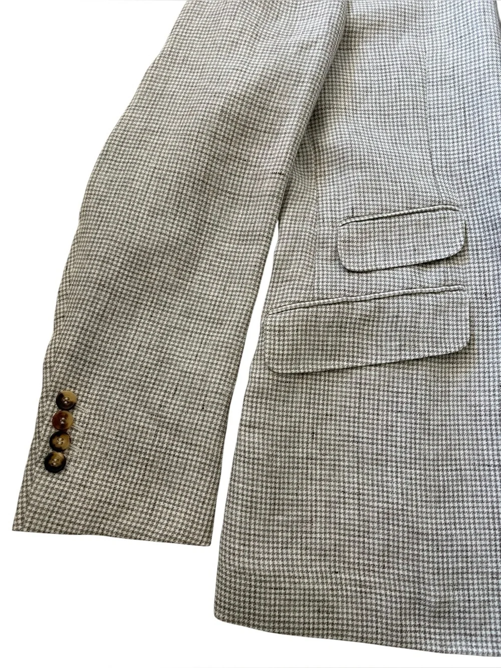 NWT Brunello Cucinelli Linen Delave PDP Cavallo Blazer Jacket 52 IT/42 US Gray